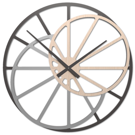 Theresa grande orologio 95cm moderno da muro  rovere decape'