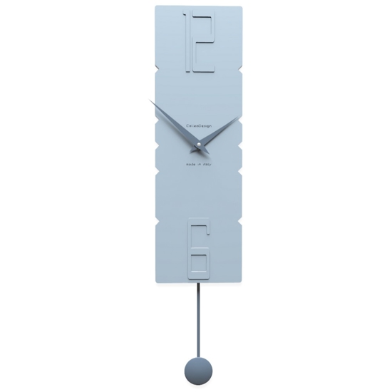 Orologio a pendolo parete moderno rock legno colore azzurro polvere 