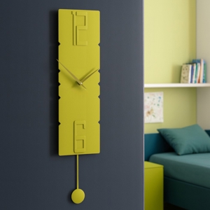Visualizza i dettagli per Orologio a pendolo da parete moderno legno verde cedro Orologio a pendolo da parete moderno legno verde cedro