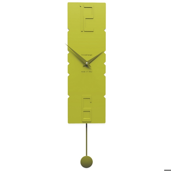 Orologio a pendolo da parete moderno legno verde cedro 