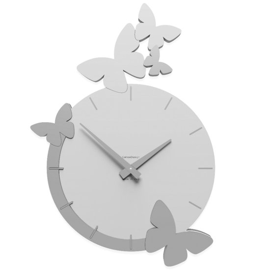 Orologio moderno da parete farfalle legno bianco grigio