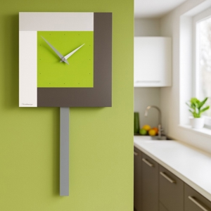 Visualizza i dettagli per Moderno orologio a pendolo da muro stripes verde mela Moderno orologio a pendolo da muro stripes verde mela