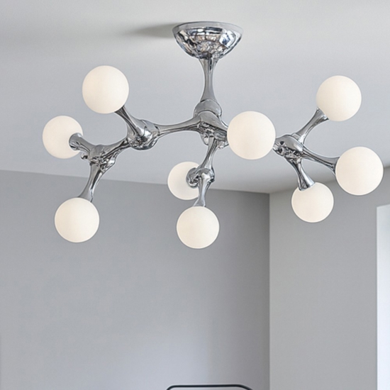 Ideal lux nodino pl9 plafoniera moderna cromo nove luci design Ideal lux nodino pl9 plafoniera moderna cromo nove luci design