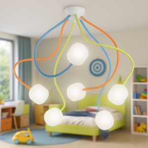 Visualizza i dettagli per Octopus pl6 plafoniera per cameretta 6 bracci flessibili multicolore ideal lux Octopus pl6 plafoniera per cameretta 6 bracci flessibili multicolore ideal lux