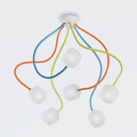 Octopus pl6 plafoniera per cameretta 6 bracci flessibili multicolore ideal lux Octopus pl6 plafoniera per cameretta 6 bracci flessibili multicolore ideal lux