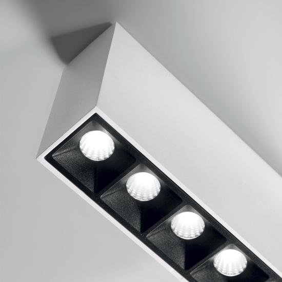 Lika pl ideal lux plafoniera con faretti led 12w 3000k bianca