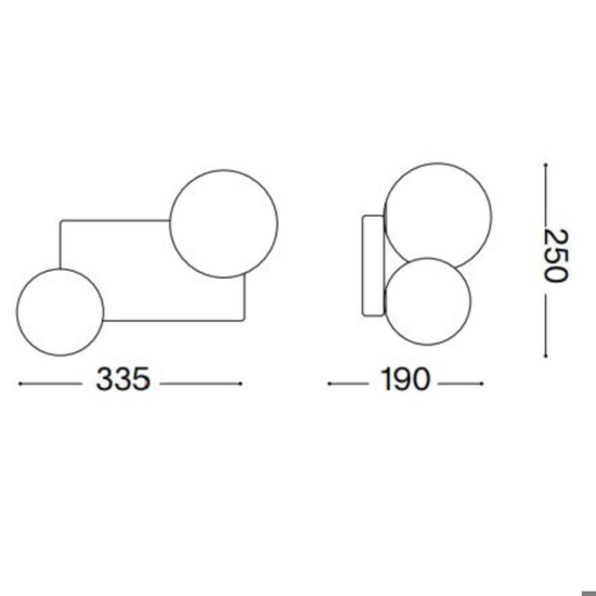 Penta pl2 ideal lux plafoniera moderna oro spazolato sfere vetro bianco