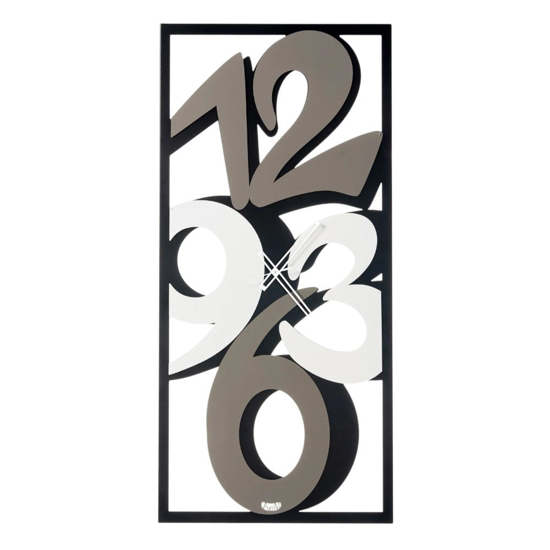 Orologio da parete nero fango e bianco verticale numeri moderni Orologio da parete nero fango e bianco verticale numeri moderni
