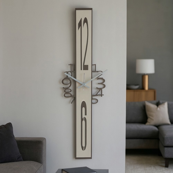 Orologio da parete moderno rettangolare bronzo e sabbia Orologio da parete moderno rettangolare bronzo e sabbia