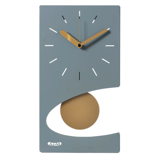 Orologio con pendolo moderno a parete verde marino Orologio con pendolo moderno a parete verde marino