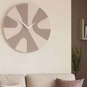 Visualizza i dettagli per Orologio da parete rotondo moderno in legno grigio prugna Orologio da parete rotondo moderno in legno grigio prugna
