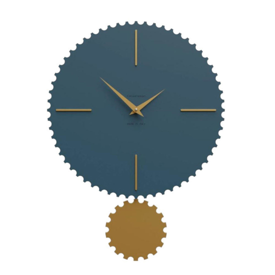 Orologio da parete con pendolo in legno ottanio dettagli oro