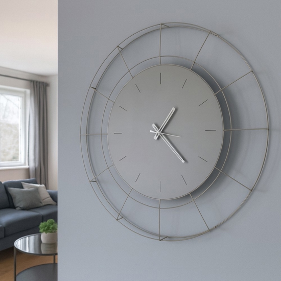 Orologio a parete moderno rotondo metallo fango 94cm