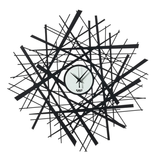 Orologio moderno da parete linee nere e avorio 58cm Orologio moderno da parete linee nere e avorio 58cm