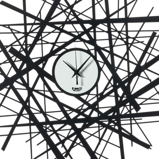 Orologio moderno da parete linee nere e avorio 58cm Orologio moderno da parete linee nere e avorio 58cm