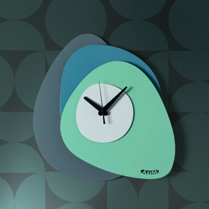 Orologio da parete ondulato moderno verde e blu