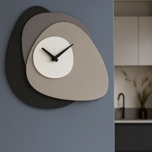 Visualizza i dettagli per Orologio da muro moderno design ondulato nero fango e bianco Orologio da muro moderno design ondulato nero fango e bianco