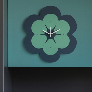 Orologio da parete moderno fiore verde e blu