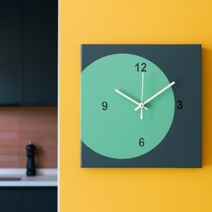 Visualizza i dettagli per Orologio da parete quadrato design moderno petrolio e verde Orologio da parete quadrato design moderno petrolio e verde