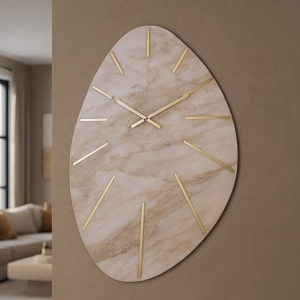 Orologio da parete 110x72 cm effetto marmo beige