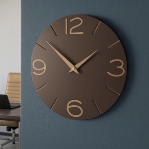 Orologio da parete tondo legno colore cioccolato