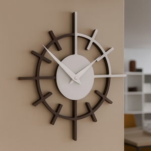 Orologio moderno da parete legno colore cioccolato