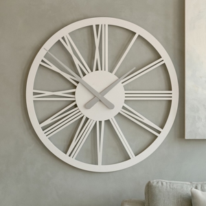 Visualizza i dettagli per Tarquinio orologio da parete bianco 45 numeri romani legno Tarquinio orologio da parete bianco 45 numeri romani legno