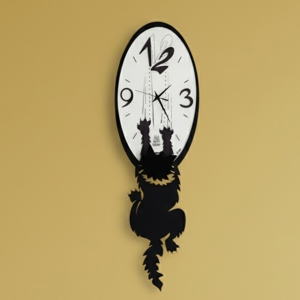 Orologio da parete gatto nero design moderno