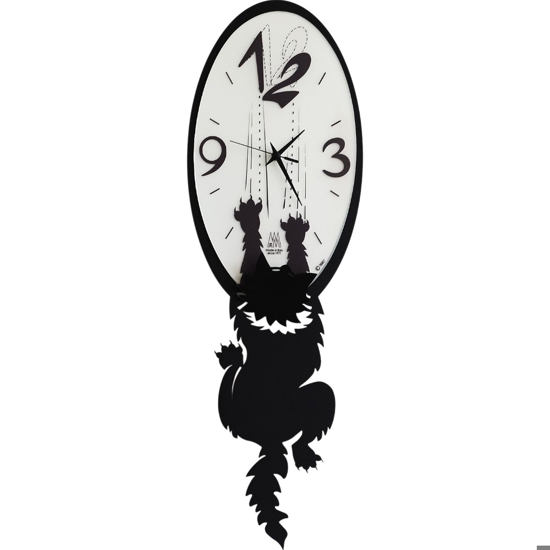 Orologio da parete gatto nero design moderno