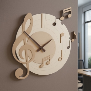 Orologio da parete moderno legno caffelatte