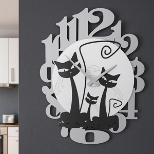 Orologio da parete moderno legno nero grigio