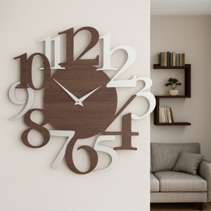 Orologio da parete numeri moderni rovere grigio wenge design