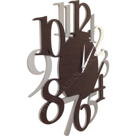 Orologio da parete numeri moderni rovere grigio wenge design