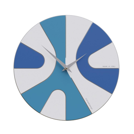 Orologio da parete azzurro in legno rotondo moderno Orologio da parete azzurro in legno rotondo moderno