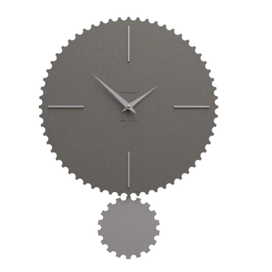 Orologio con pendolo da parete in legno grigio quarzo