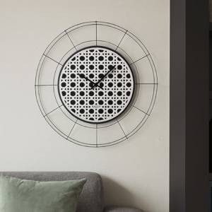 Orologio da parete rotondo moderno bianco e nero 90cm