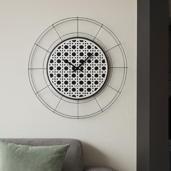 Orologio da parete rotondo moderno bianco e nero 90cm