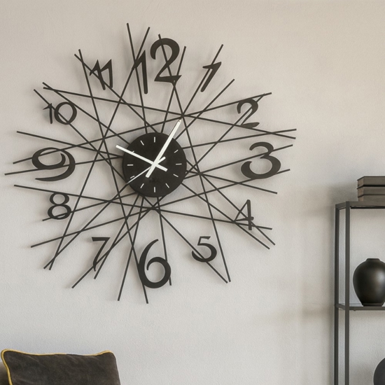 Orologio da parete moderno design fili nero