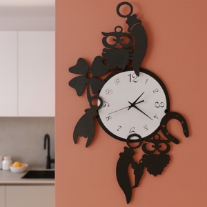 Orologio da parete nero moderno portafortuna