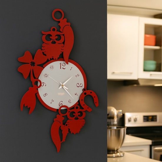 Orologio portafortuna rosso design moderno Orologio portafortuna rosso design moderno