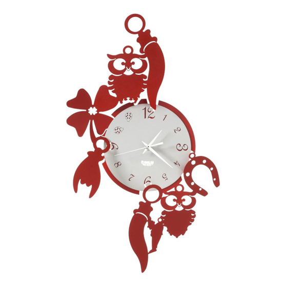 Orologio portafortuna rosso design moderno Orologio portafortuna rosso design moderno