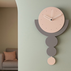 Visualizza i dettagli per Orologio a pendolo da parete design cerchi gelso e glicine Orologio a pendolo da parete design cerchi gelso e glicine