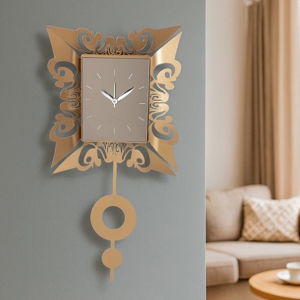 Orologio da parete con pendolo design moderno oro