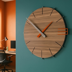 Orologio da parete moderno legno noce canaletto