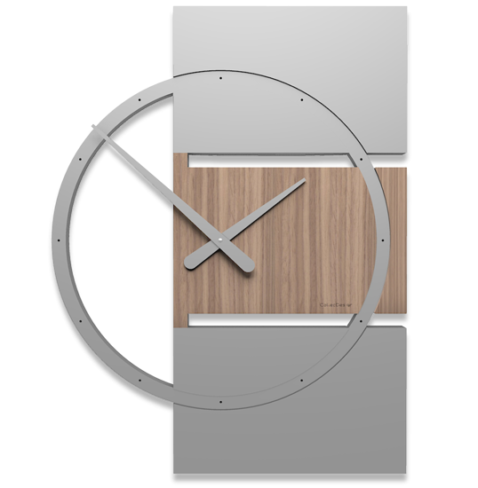 Orologio da parete legno noce e grigio canaletto