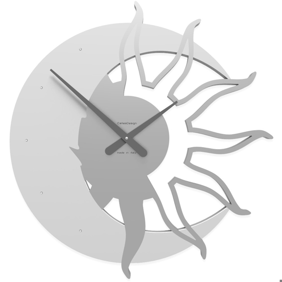 Grande orologio 60 moderno da parete legno bianco grigio
