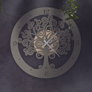 Visualizza i dettagli per Orologio da parete 55cm rotondo albero della vita oro tortora Orologio da parete 55cm rotondo albero della vita oro tortora