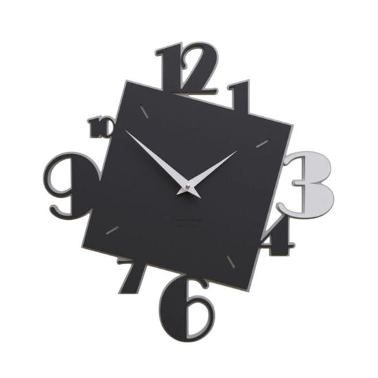 Orologio di legno nero da parete design numeri Orologio di legno nero da parete design numeri