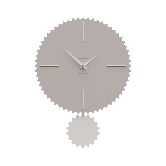 Orologio a parete con pendolo rotondo legno tortora