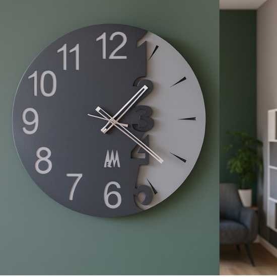 Orologio da parete 50cm moderno metallo fango rotondo Orologio da parete 50cm moderno metallo fango rotondo